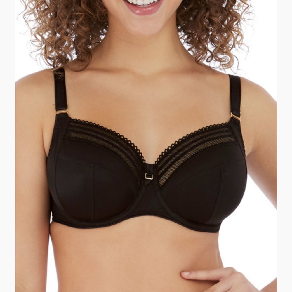 Freya Black Underwire Bra with Lace Detail 
Size 36H